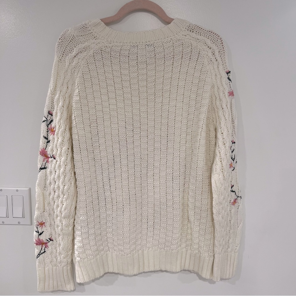 Cotton Emporium Embroidered Ivory Sweater Women’s Sz XL - Picture 2 of 8